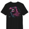 Black t-shirt with bold graphical raven print